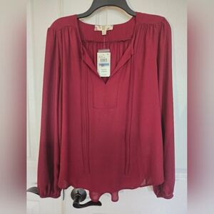 NWT Hippie Rose Maroon Blouse